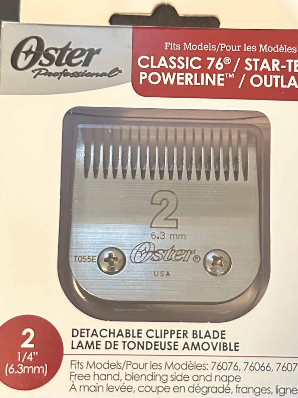 Oster Detachable Clipper Blade 2 1/4" 6.3mm